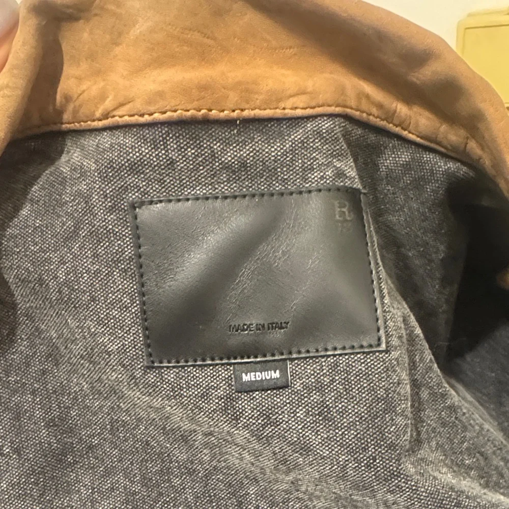 R13 Two-Tone Suede Yoke Denim Jacket - Brown & Gray - Picture 6 of 6
